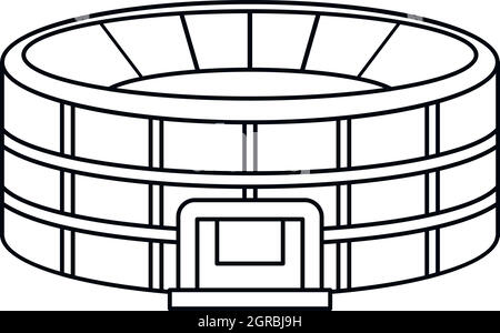 L'icône de style Contour du stade Illustration de Vecteur