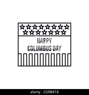 Columbus Day USA, icône de style contour Illustration de Vecteur