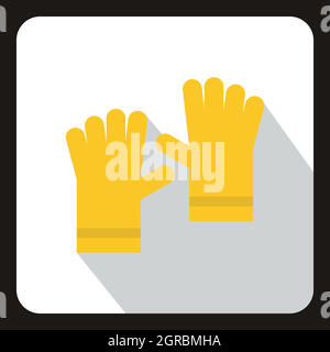 L'icône jaune gants de jardin, télévision, Illustration de Vecteur