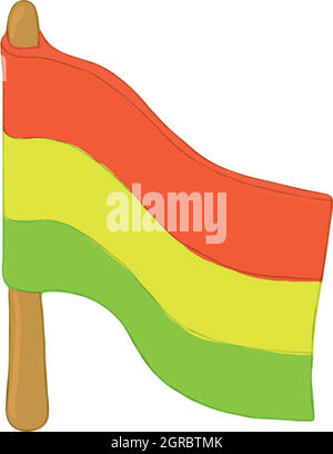 L'icône de drapeau rastaman, cartoon style Illustration de Vecteur