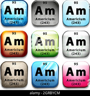 Une icône représentant le produit chimique Americium Illustration de Vecteur