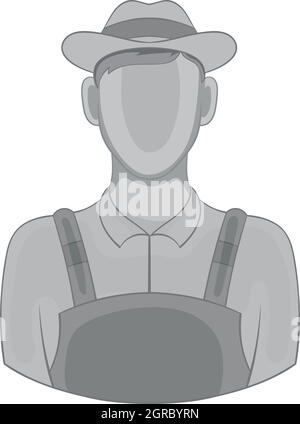 Farmer, icône style monochrome noir Illustration de Vecteur