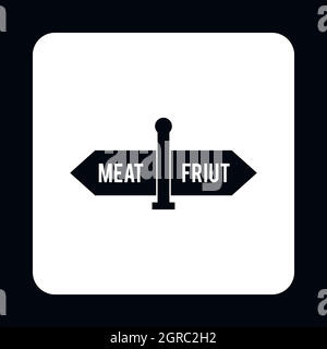 Ministère signe au supermarché, l'icône de style simple. Illustration de Vecteur