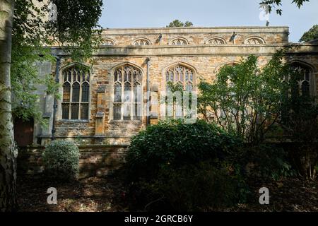 Église paroissiale chrétienne médiévale de St Pierre et St Paul, Kettering, Angleterre. Banque D'Images