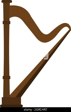 Icône style harpe, télévision Illustration de Vecteur