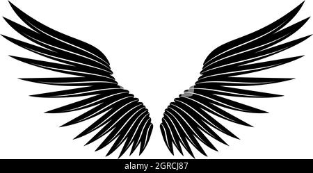 Paire d'ailes, l'icône de style simple. Illustration de Vecteur