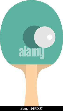 Raquette de tennis de table avec l'icône de style, télévision à billes Illustration de Vecteur