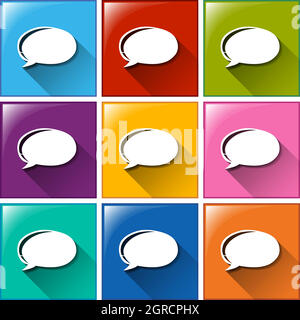 Boutons avec symboles vides Illustration de Vecteur