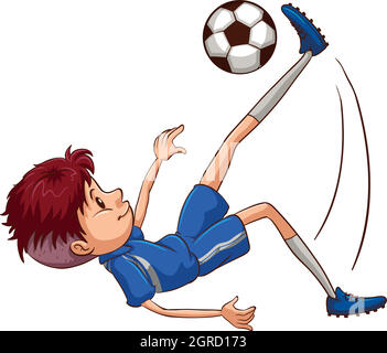 Un joueur de soccer Kicking the ball Illustration de Vecteur