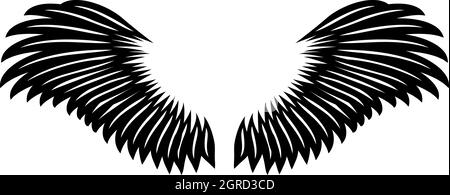 L'icône d'ailes d'ange, le style simple Illustration de Vecteur