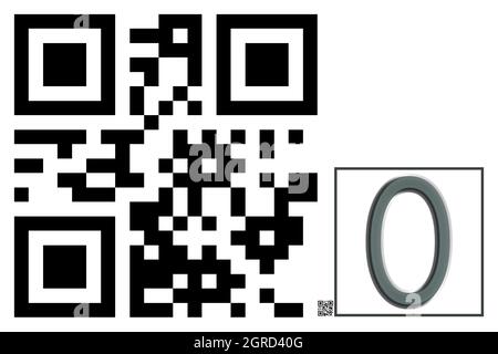 Monogramme du caractère majuscule O , code QR Banque D'Images