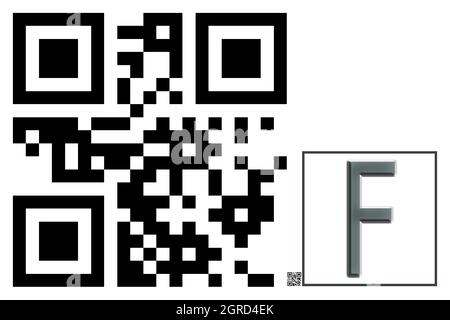 Monogramme du caractère majuscule F , code QR Banque D'Images