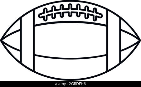 Ballon de Rugby, l'icône de style contour Illustration de Vecteur