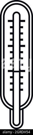 Thermomètre médical, icône de style contour Illustration de Vecteur