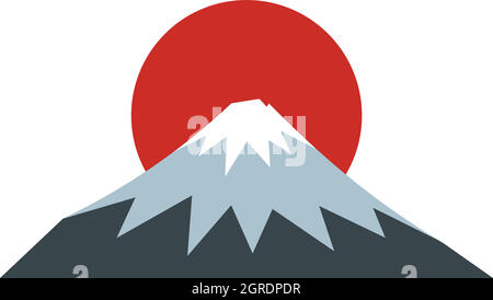 La montagne sacrée du Japon, Fuji style plat icône Illustration de Vecteur