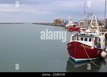 Bateaux amarrés dans le port, flâner, Northumberland Banque D'Images