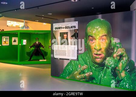 L'illustration montre la présentation d'une exposition dédiée au regretté acteur français Louis de Funes, au Palais du Cinéma de Bruxelles, vendredi 0 Banque D'Images