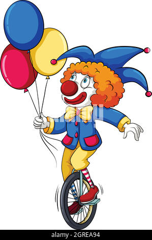 Un clown avec des ballons Illustration de Vecteur