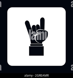 Rock and Roll hand sign icon, le style simple Illustration de Vecteur