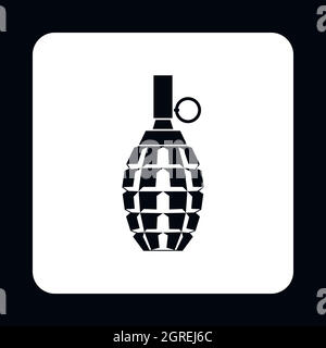 Grenade à main, icône de style simple. Illustration de Vecteur