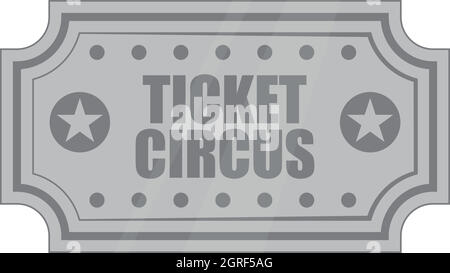 Billet pour circus, icône style monochrome noir Illustration de Vecteur