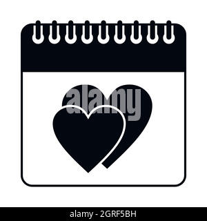 Date de mariage jour de l'icône de calendrier, le style simple Illustration de Vecteur