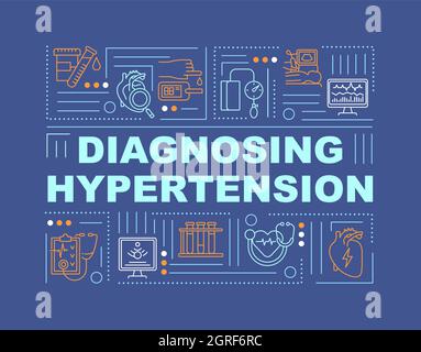 Bannière de concepts de mots de diagnostic d'hypertension Illustration de Vecteur