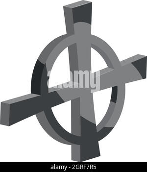 Croix dans un cercle, l'icône de style monochrome noir Illustration de Vecteur