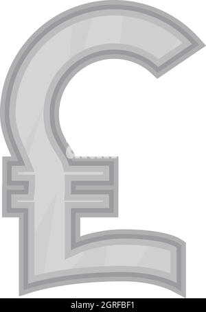 Signe de l'icône de livre sterling argent Illustration de Vecteur