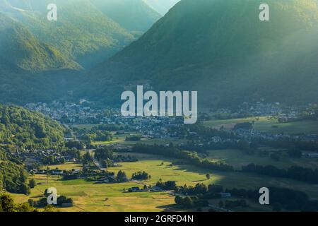 Saint Lary Soulan ski village and mountains at summer, France Stock Photo