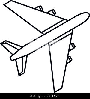 Avion de passagers, l'icône de style contour Illustration de Vecteur