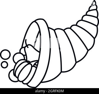 Cornucopia, icône de style contour Illustration de Vecteur