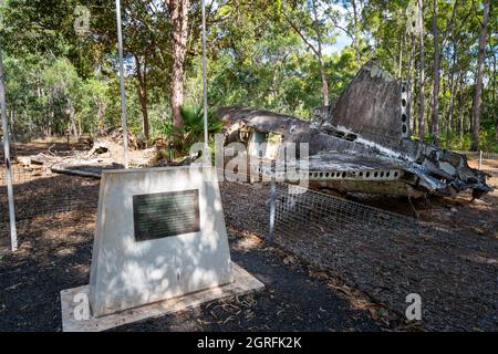 Épave de l'avion DC-3 qui s'est écrasé près de Higgins Field, en 1945. Bamaga, Queensland, Australie Banque D'Images