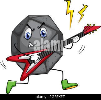Rock star jouant de la guitare Illustration de Vecteur