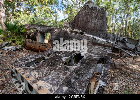 Épave de l'avion DC-3 qui s'est écrasé près de Higgins Field, en 1945. Bamaga, Queensland, Australie Banque D'Images