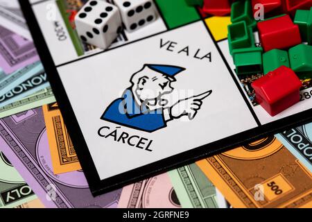 Jeu de société Monopoly de langue espagnole Banque D'Images
