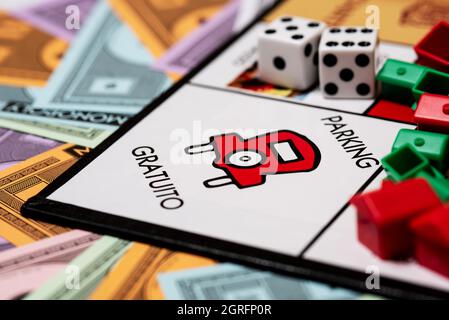 Jeu de société Monopoly de langue espagnole Banque D'Images