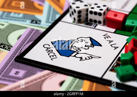 Jeu de société Monopoly de langue espagnole Banque D'Images