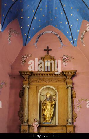 France, haute Saone, selles, Assomption de notre Dame église du XIIe siècle, reconstruite en 1828, autel Saint Nicolas Banque D'Images