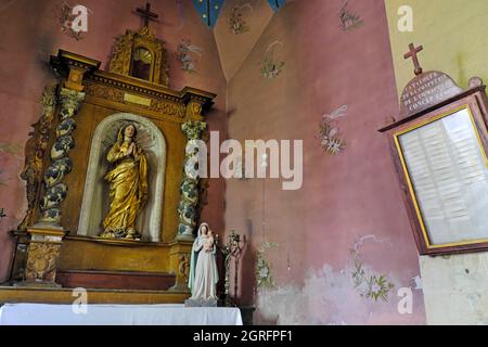 France, haute Saone, selles, Assomption de notre Dame église du XIIe siècle, reconstruite en 1828, autel de la Vierge Banque D'Images