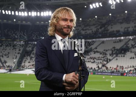 Turin, Italie. 29 septembre 2021. Pavel Nedved Vice-président de Juventus lors d'une interview pour Juventus Channel avant le match de la Ligue des champions de l'UEFA à l'Allianz Stadium de Turin. Crédit photo à lire: Jonathan Moscrop/Sportimage crédit: Sportimage/Alay Live News Banque D'Images