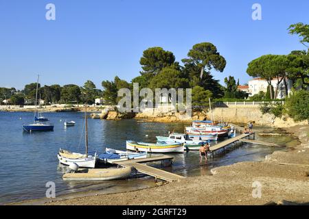 France, Alpes-Maritimes, Antibes, Plage des ondes Banque D'Images