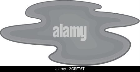 L'icône de déversement de pétrole, style monochrome noir Illustration de Vecteur