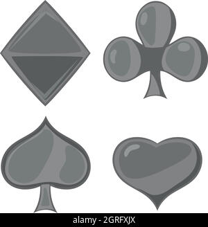 Costume pour cartes à jouer, l'icône de style monochrome noir Illustration de Vecteur