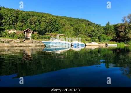 France, Savoie, entre Conjux et Chindrieux, canal de Savières Banque D'Images