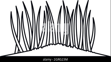 Style du contour, l'icône de l'herbe Illustration de Vecteur