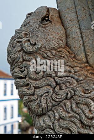 CONGONHAS, MINAS GERAIS, BRÉSIL - 14 JANVIER 2018 : sculpture baroque d'Aleijadinho (détail) de l'église de BOM Jesus de Matosinhos Banque D'Images