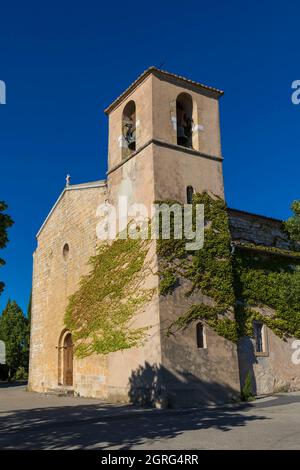 France, Var, Tourtour, village dans le ciel, étiqueté les plus Beaux villages de France (les plus beaux villages de France), église Saint Denis du XIe siècle Banque D'Images