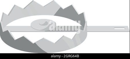 Piège de chasse en acier, l'icône de style monochrome noir Illustration de Vecteur