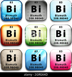 Une icône avec l'élément chimique Bismuth Illustration de Vecteur